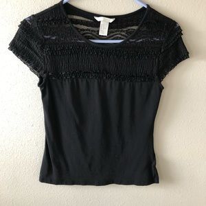 Black top with lace accents